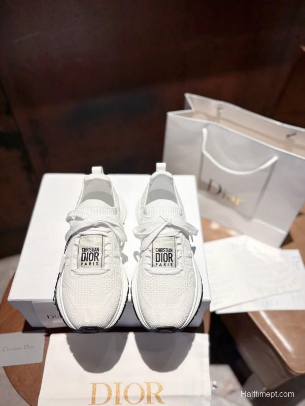 2025 Women Dior White Flyknit Sneakers LY00260