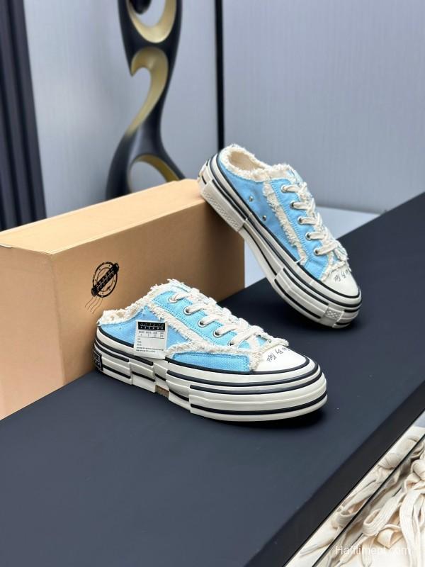 2025 Unisex XVESSEL Blue White Canvas Plimsolls Vulcanized AS00240