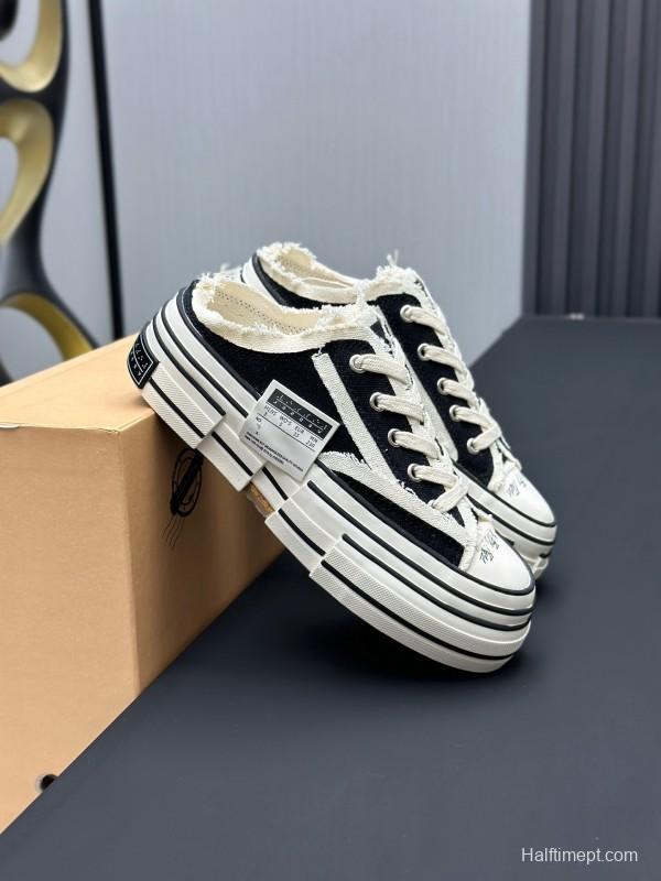 2025 Unisex XVESSEL Black White Canvas Plimsolls Vulcanized AS00240