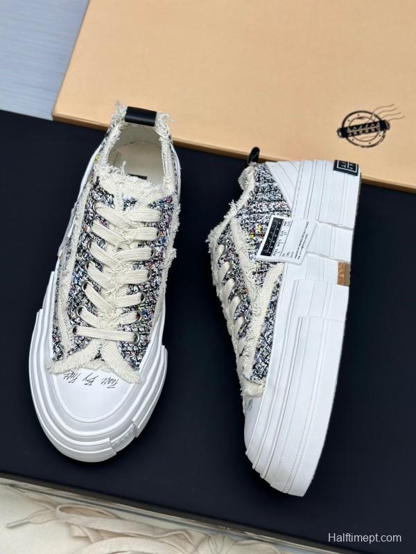 2025 Unisex XVESSEL White Black Canvas Plimsolls Vulcanized AS00260