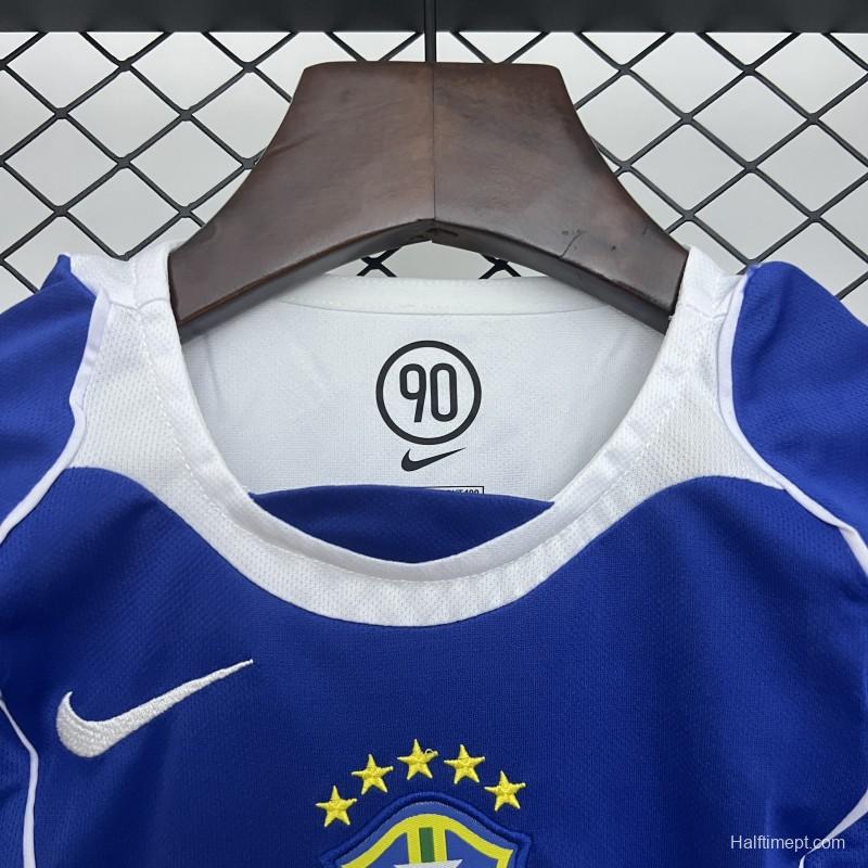 Retro 2004 Kids Brazil Away Size 16-28 Jersey