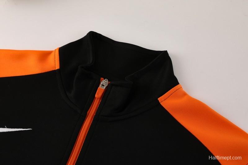 2025 Nike Orange/Black Full Hoodie Zipper Jacket +Long Pants
