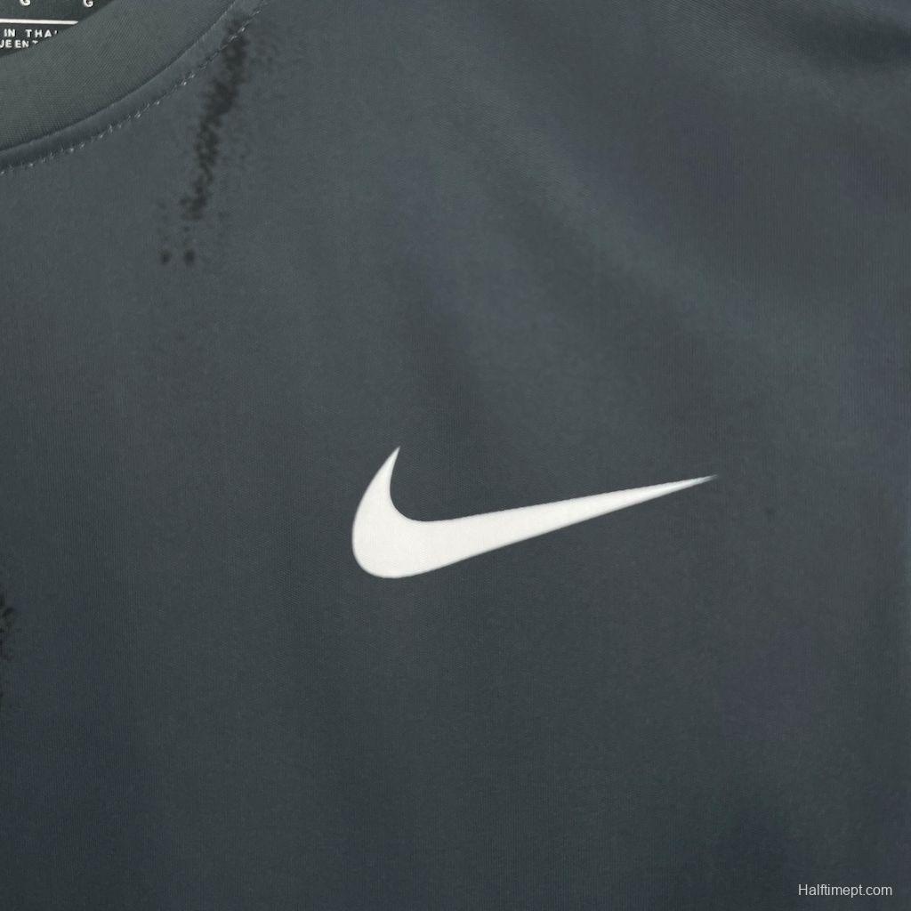 2025 NIKE Training Dark Grey with Abstract Paint Brush Pattern T-Shirt #1045