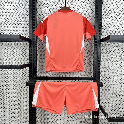 2025/26 Kids Real Madrid Orange Color Goalkeeper Red Jersey