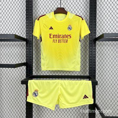 2025/26 Kids Real Madrid Yellow Goalkeeper Kit