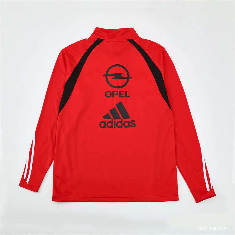 Retro 03/04 AC Milan Red Half Zipper Jacket