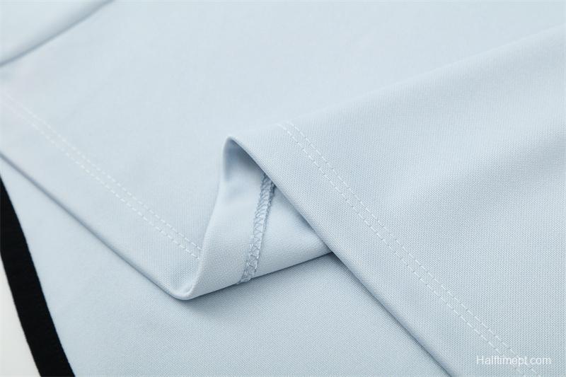 Retro 04/05 Real Madrid Light Grey Half Zipper Jacket+Long Pants