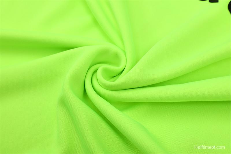 Retro 15/16 Real Madrid Fluorescent Green Half Zipper Jacket