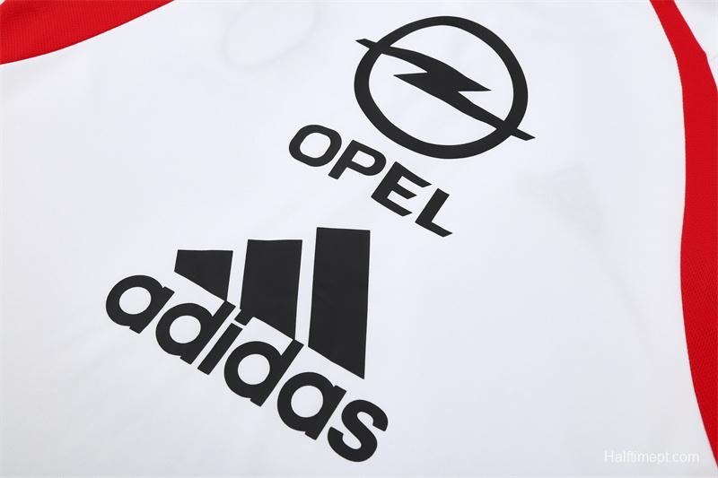 Retro 03/04 AC Milan White Half Zipper Jacket+Long Pants