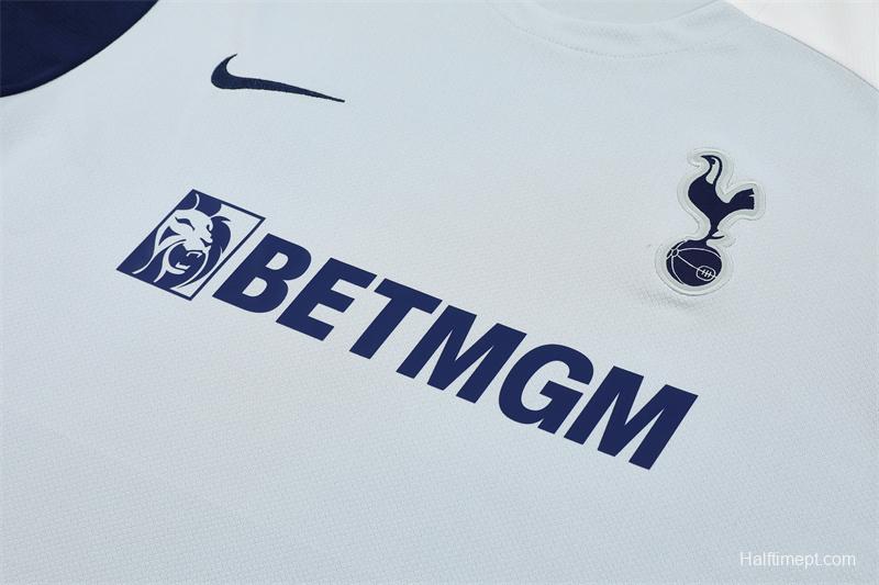 25/26 Tottenham Hotspur Grey with XS Short Sleeve+Soccer Shorts