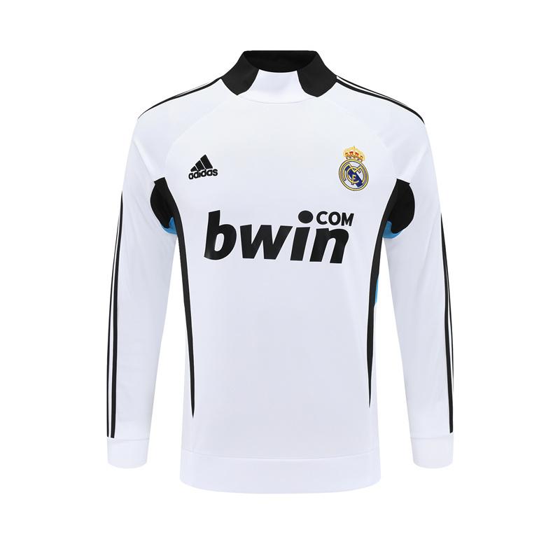 Retro 08/09 Real Madrid White Half Zipper Jacket