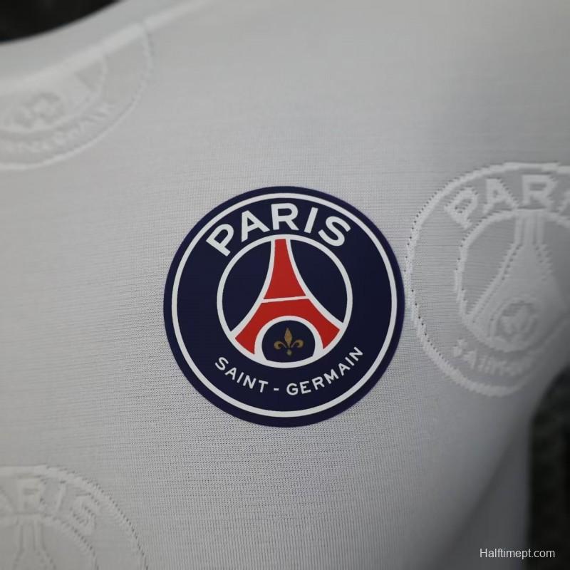 Player Version 25/26 PSG White with Embossed PSG Badge Pattern Jersey