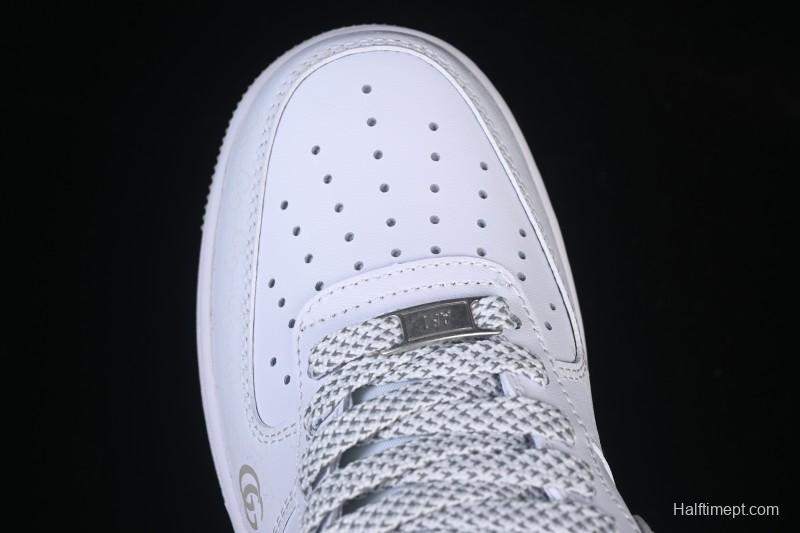 Nike Air Force 1 '07 Low Gucci Collaboration Light Gray Denim Glow-in-the-Dark Low-Top Casual Sneakers - XX3168-197