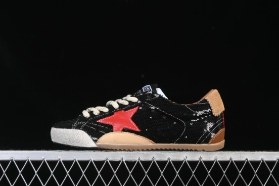 Golden Goose True Star Distressed Leather Sneakers - GGDB