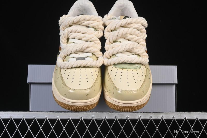 Nike Air Force 1 '07 Low Milk Coffee Bear Hand-Drawn Doodle Casual Sneakers - XL2321-666
