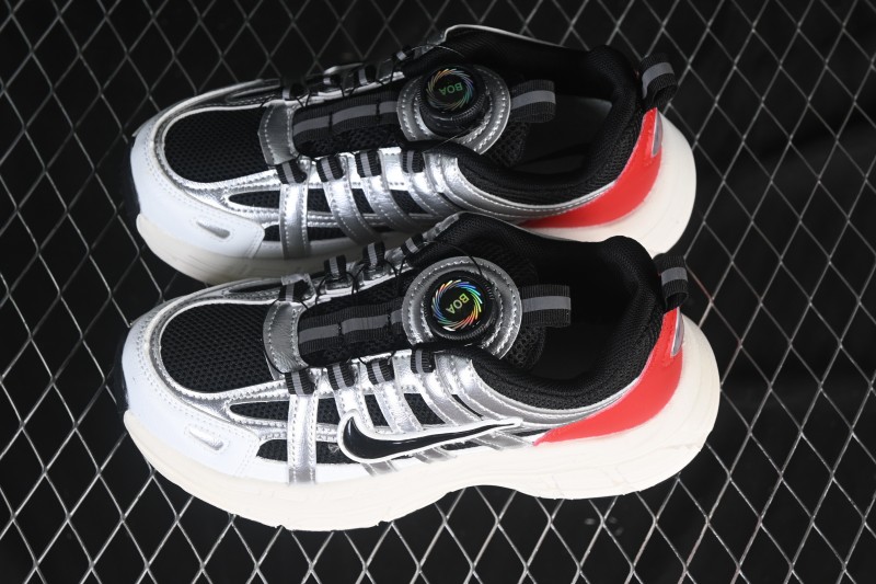 Nike P-6000 Retro Casual Sports Kids Shoes - Silver Red Black Swoosh