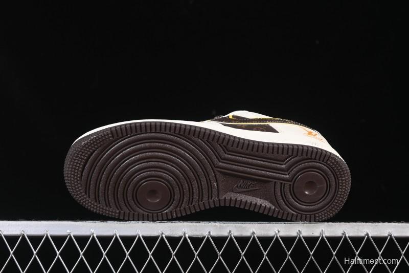 Nike Air Force 1 '07 Low LV Collaboration Beige Brown Patchwork Casual Sneakers - DD1982-302
