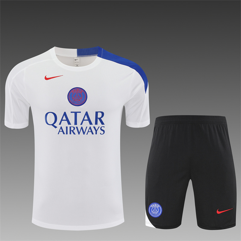 25/26 PSG White T90 with XS Short Sleeve+Soccer Shorts