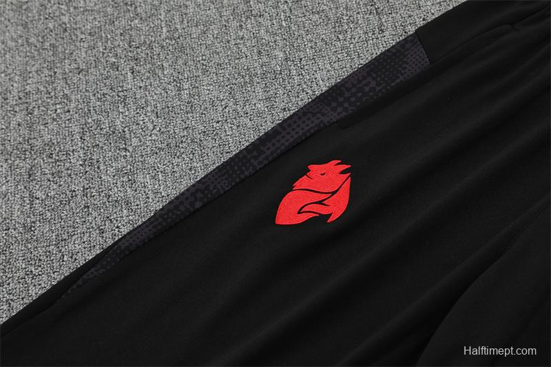 25/26 AC Milan Black Camouflage Half Zipper Jacket+Long Pants