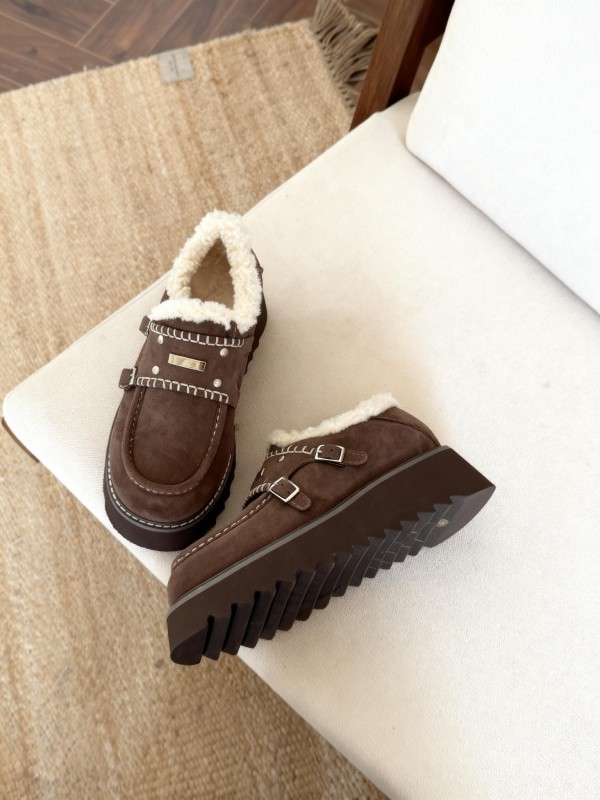 SugarSu Retro Platform Snow Boots with Chunky Sole for Height Increase - KFY00270