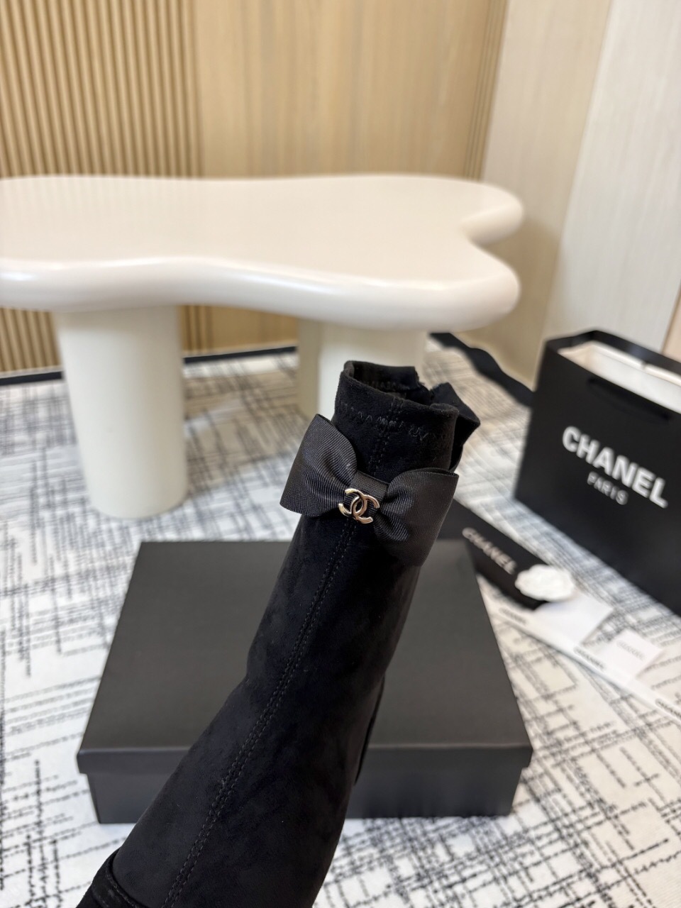 Chanel Classic Chunky Heel Back Zip Ankle Boots - LY00320