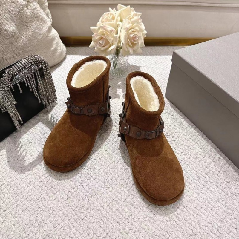 Balenciaga F022 Winter Wool Ankle Boots Snow Boots - F022