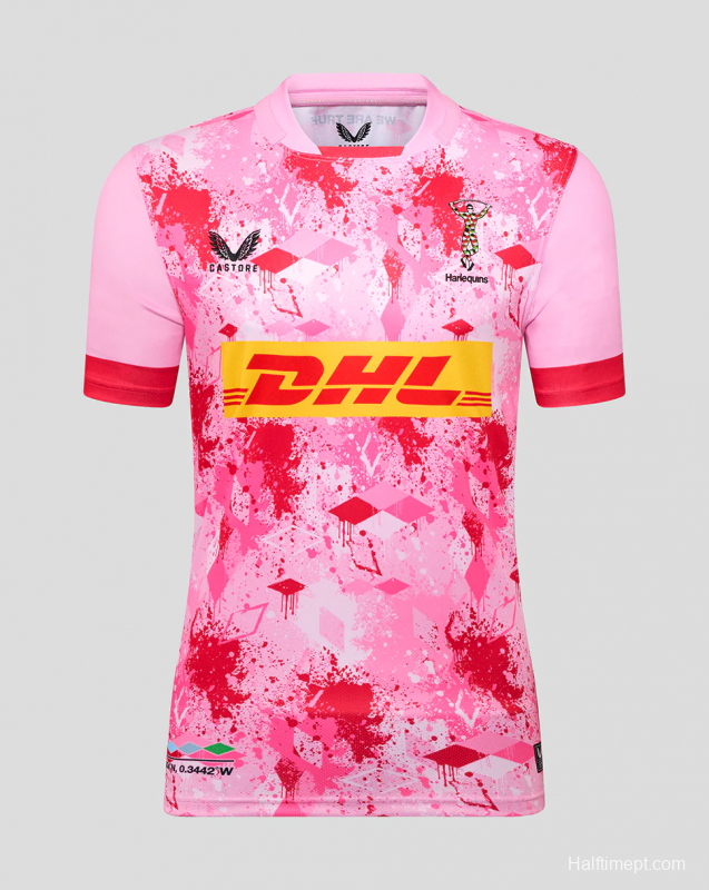25/26 Harlequins Pink with Flamingo Splatter Pattern Jersey