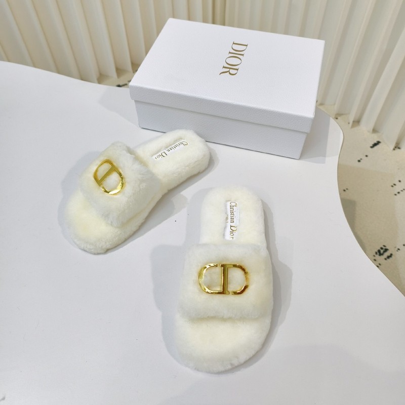 Dior Metal Buckle Wool Slippers Collection - LY00280