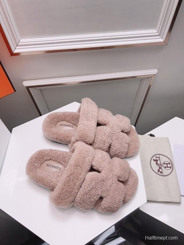 H Erijus Shoes 2025/SS Teddy Wool Slippers - LY00270