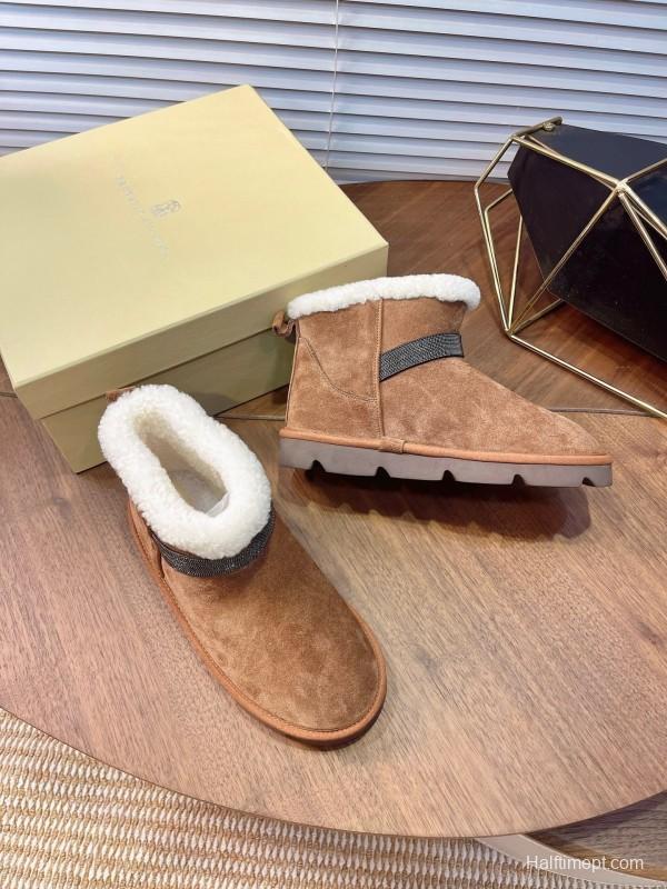 Brunello Cucinelli Winter New Snow Boots Sheepskin Buns Boots - AS00350