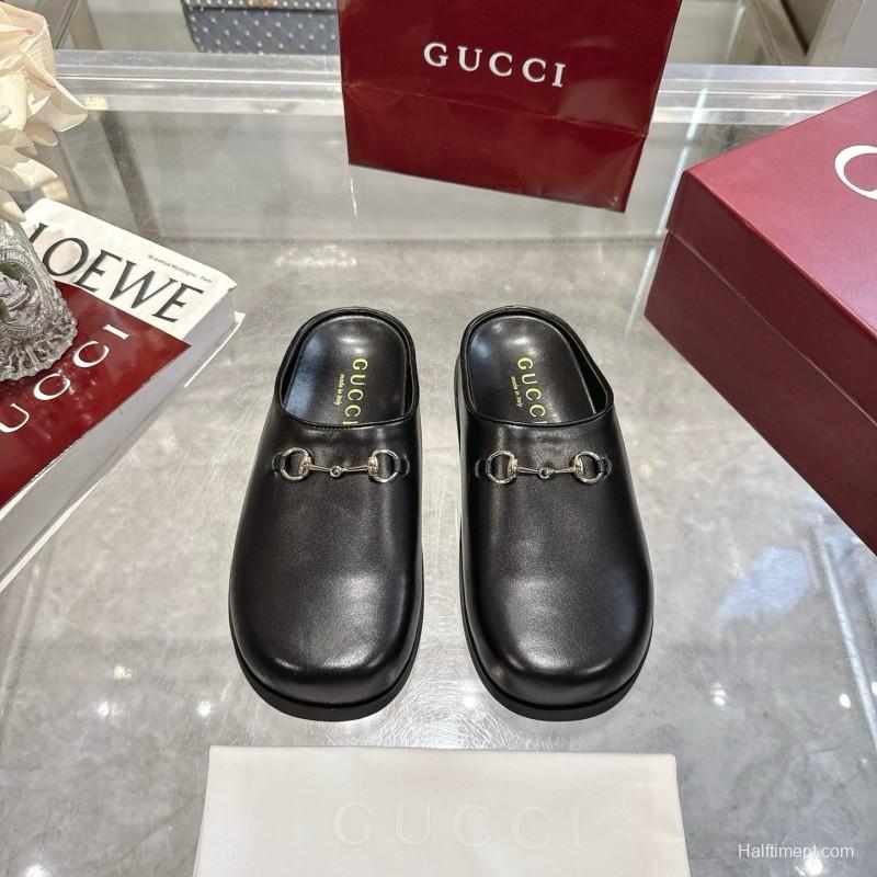 Gucci Camel Suede Horsebit Women's Barefoot Mules - LY00240