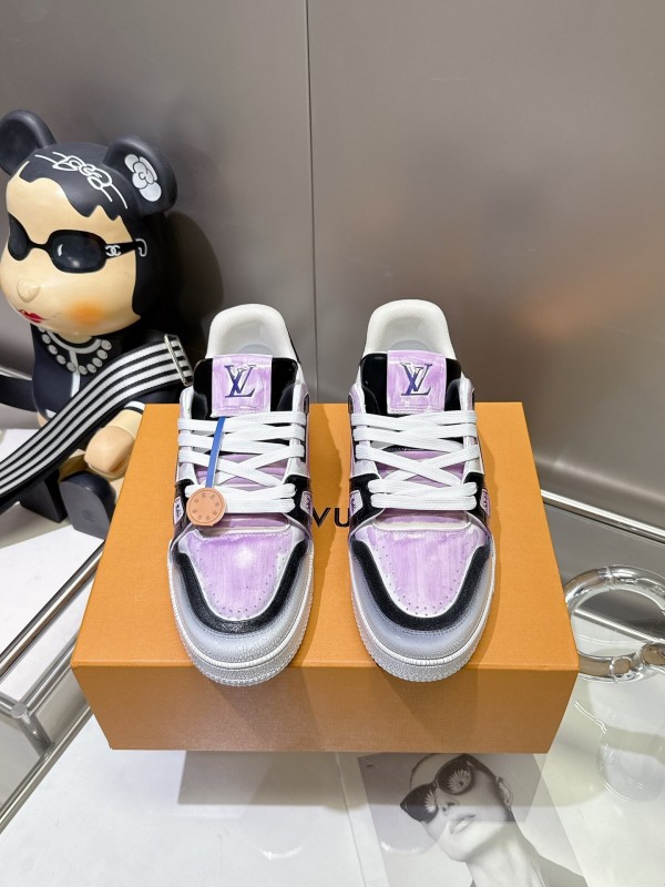 Louis Vuitton Trainer Basketball Series Cracked Ice Glue Process Sneakers - LY00490