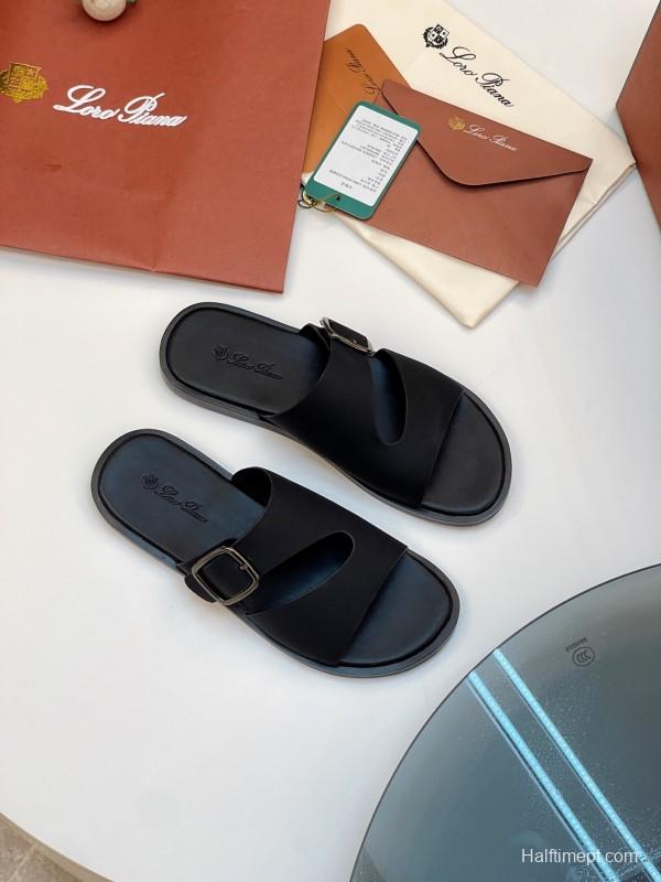 Loro Piana 2025 SS Men's Spring Summer Slippers with High-Quality Stitching - AS00250