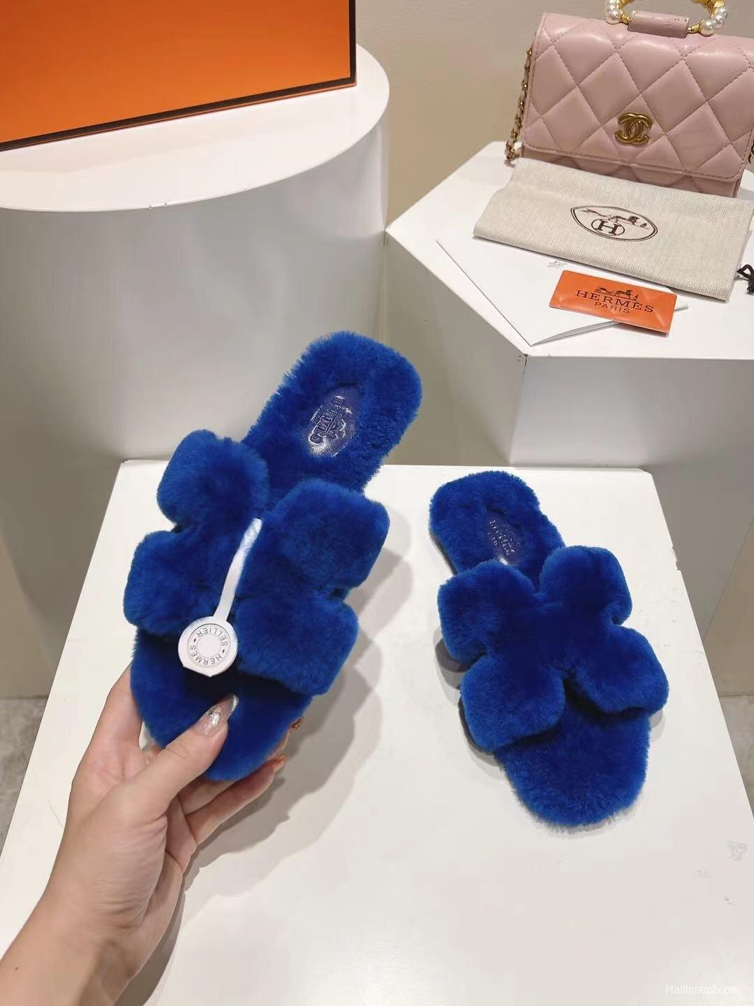 Hermès 2025 SS Love Slipper Flat Wool Slipper - LY00240