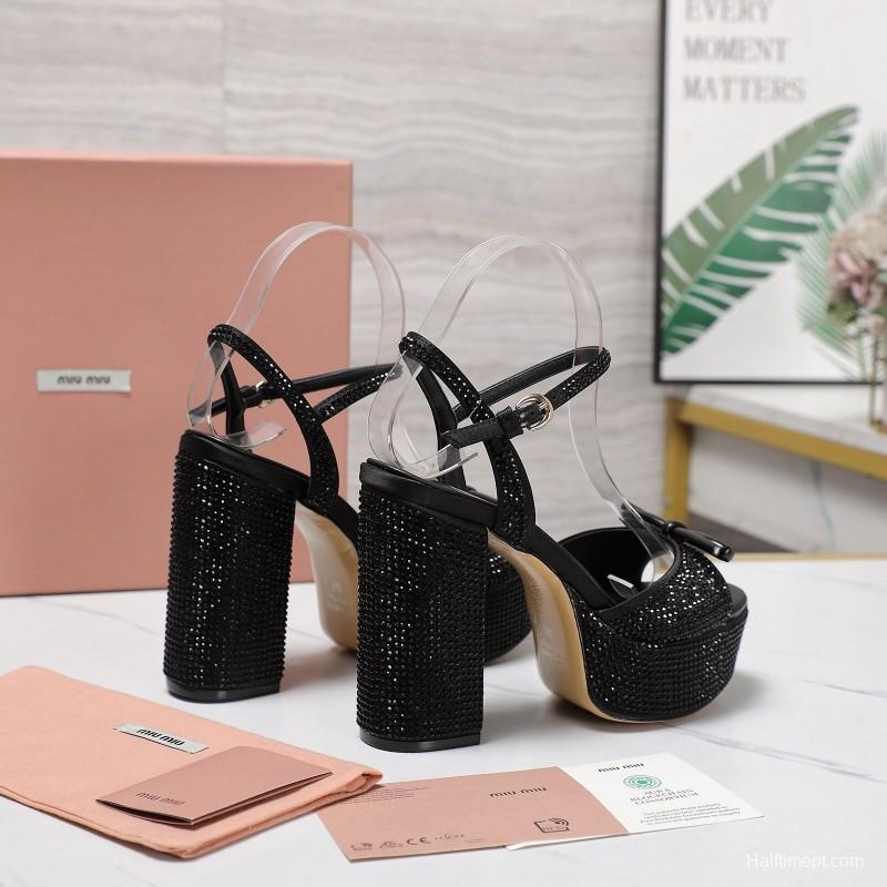 MIUMIU Bling Crystal Sandals with Swarovski Elements - KFY00340