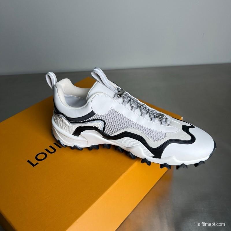 LV RUSH Calfskin Metal LV Circle Accessory Slip-Resistant Low-Top Casual Lifestyle Shoes - YC