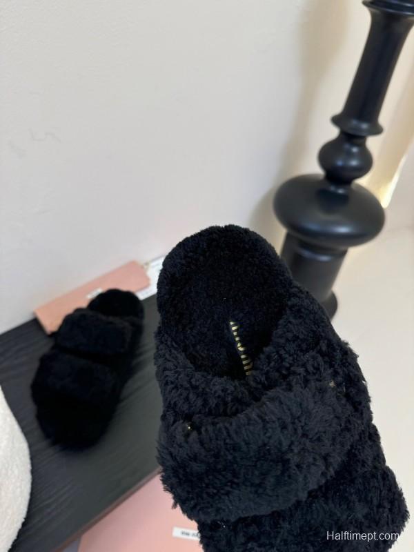 MiuMiu 2025/SS Fur Slides - KFY00310