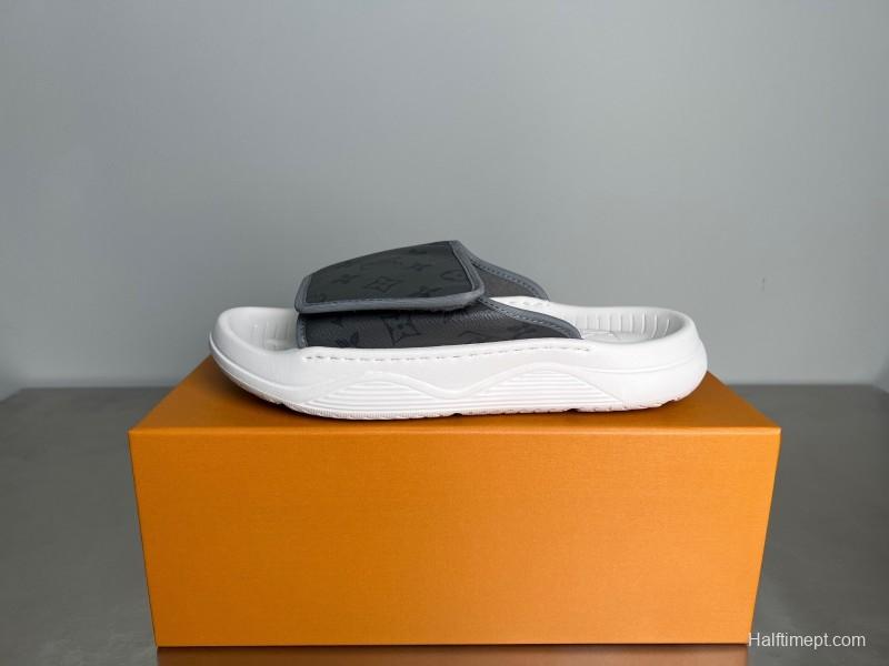 Louis Vuitton Miami Mule Slip-On Sandals with Hook-and-Loop Fastening - YC