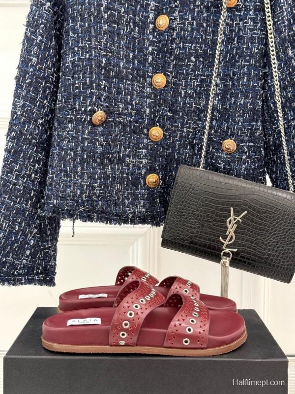 Alaia 2025 SS Hollow-Out Casual Sandals - KFY00260