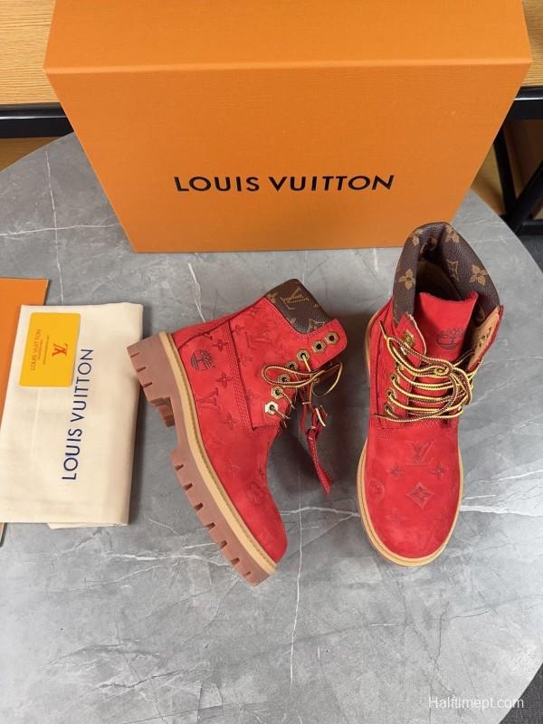 Timberland x LV Monogram Ankle Boots Waterproof Suede Leather - LY00380