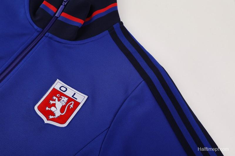 25/26 Olympique lyonnais/Lyon Blue Full Zipper Jacket+Long Pants