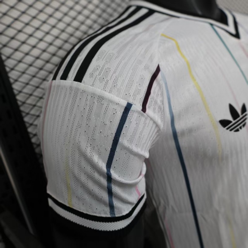 Player Version 2026 Japan Away White with Colorful Vertical Stripe Pattern Jersey