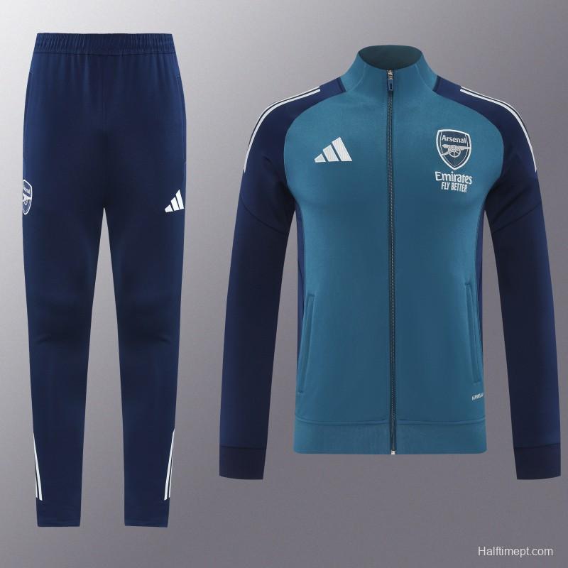 25/26 Arsenal  Navy Blue  Full zipper Jacket Tracksuit+ long pants