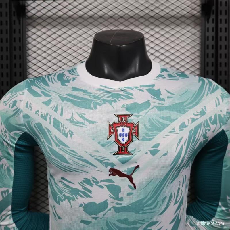 2026 Player Version  Portugal Away White  Long Sleeve Jersey