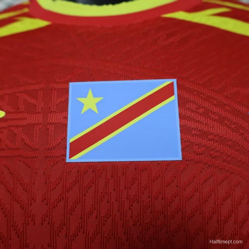 Player Version 2026 DR Congo Away Red Yellow Flame Jersey