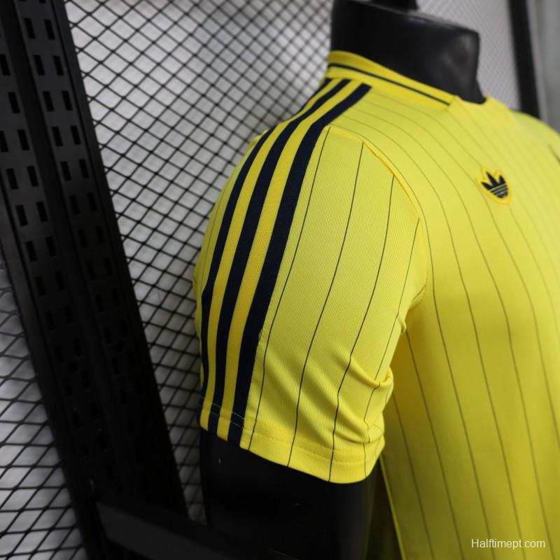 25/26 Player Version Al Nassr FC Yellow with Thin Black Pinstripes Jersey