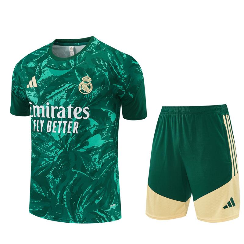 2026 Real Madrid Green Camouflage  Short Sleeve+Soccer Shorts
