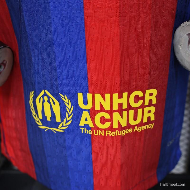 Player Version 25/26 FC Barcelona Blue & Red Vertical Stripes with Spotify Home Jersey