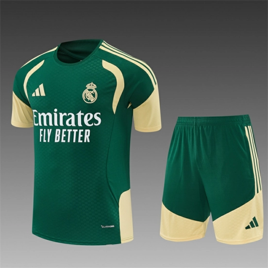 26/27 Real Madrid Green & Cream  Short Sleeve+Soccer Shorts