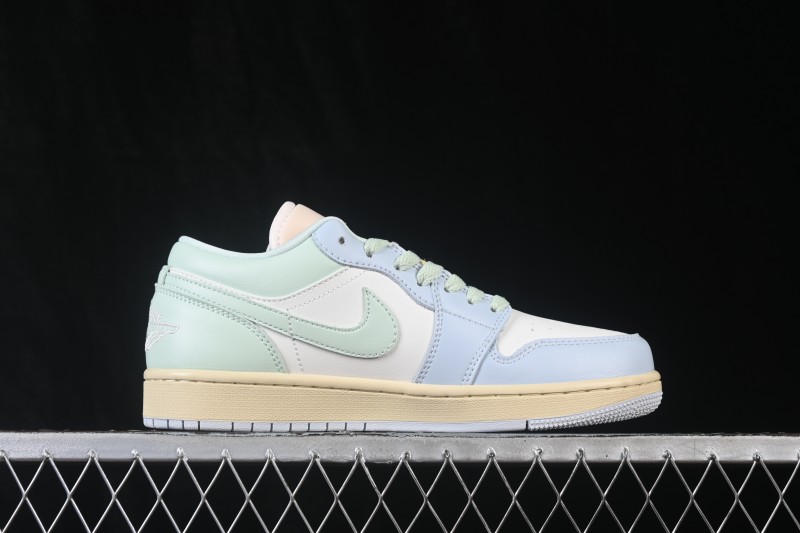 Air Jordan 1 Low AJ1 Light Blue Colorblock Low-Top Culture Casual Sneakers - DC0774-108